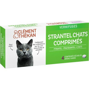 Clément Thékan Strantel Chat Vermifuge - 4 comprimés