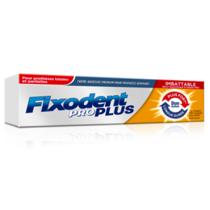 Fixodent Pro PLUS Duo Action Crème adhésive Premium pour Prothèses Dentaires - 60g