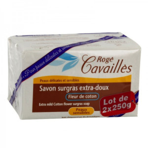 Rogé Cavaillès Savon Surgras Extra-Doux Fleur de Coton - Lot de 2 x 250 g