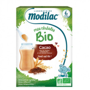 Modilac Céréales Bio Cacao dés 6 mois - 250g