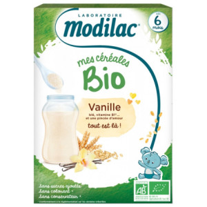 Modilac Céréales Vanille Dès 6 Mois Bio - 250g