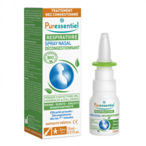 Puressentiel Respiratoire Spray Nasal Décongestionnant Bio - 15ml