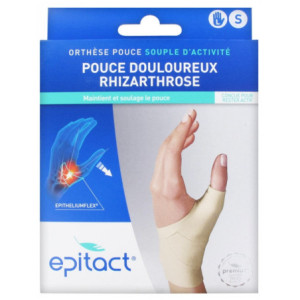 Epitact Orthèse Pouce Souple d'Activité Pouce Douloureux Rhizarthrose Main Gauche - Taille : S