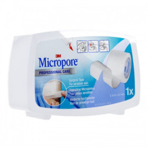 3M Micropore sparadrap blanc avec dévidoir - 25 mm x 9,14 m