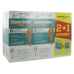 Granions Chondrostéo+ Articulations - Lot de 3 x 90 Comprimés dont 90 Comprimés Offerts