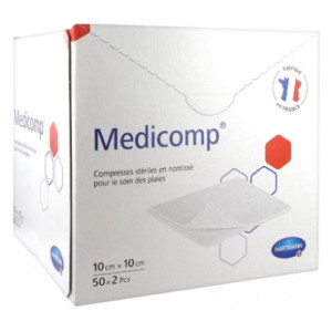 Hartmann Medicomp Compresses en Non-Tissé Stériles - 10 x 10 cm 50 x 2 PCS