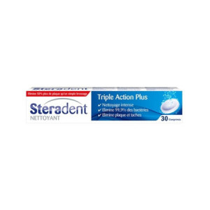 Steradent Nettoyant Triple Action plus - 30 Comprimés