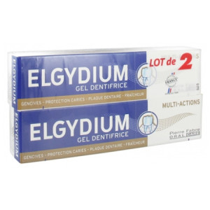 Elgydium Gel Dentifrice Multi-Actions - Lot de 2 x 75 ml