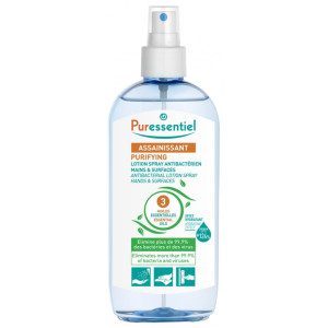 Puressentiel Assainissant Lotion Spray Antibactérien Mains & Surfaces aux 3 Huiles Essentielles - 250 ml