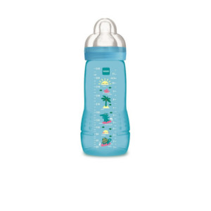 MAM Biberon Easy Active 2ème âge Bleu 6+m - Débit X - 330ml