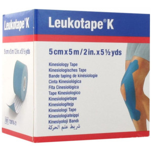 BSN Médical Essity Leukotape K Bande Taping de Kinésiologie Bleu -  5 cm x 5 m