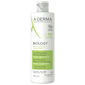 A-DERMA Biology Lait Démaquillant Dermatologique Bio - 400 ml