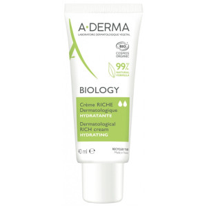 A-DERMA Biology Crème Riche Dermatologique Hydratante Bio - 40 ml