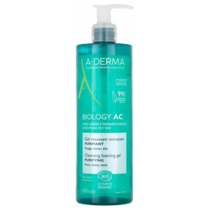 A-DERMA Biology AC Gel Moussant Nettoyant Purifiant Bio - 400 ml