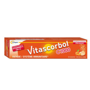  Vitascorbol Vitamine C 1000g - 20 comprimés effervescents