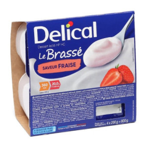 Delical Dessert lacté HP HC Le Brassé saveur Fraise - 4x200 ml