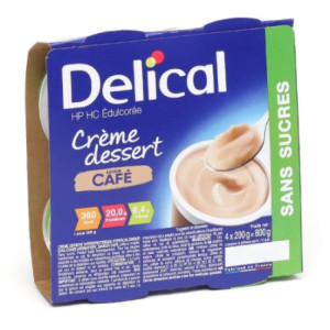 Delical crème dessert sans sucre café - 4 x 200g