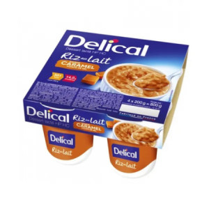 Delical Riz au Lait HP HC Saveur Caramel Pointe de Sel - 4 x 200 g