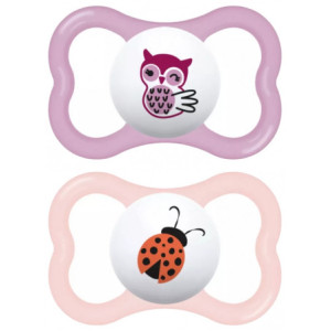 MAM Supreme  Sucettes Silicone 6 Mois et + Modèle : Chouette et Coccinelle - 2 unités 