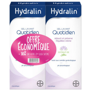 Hydralin Quotidien Gel Lavant - Lot de 2 x 400 ml 