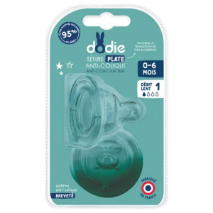 Dodie Sensation+ 2 Tétines Plate Col Large 0-6 Mois Débit 1 Lent