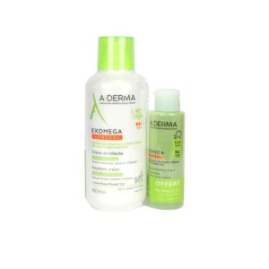 A-Derma Exomega Control Crème Emolliente Anti-grattage 400ml+ gel lavant 2 en 1 Exomega 100ml OFFERT
