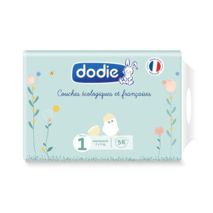 Dodie Couches Ecologiques Françaises Taille 1 - 56 couches (2 à 5 kg)