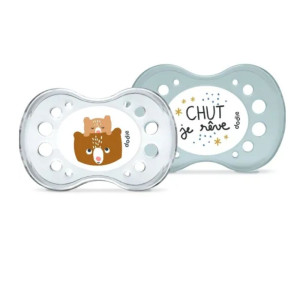 Dodie Sucettes Anatomiques Nuit +6mois Ours - 2 sucettes