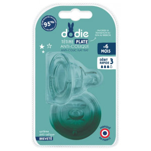 Dodie Sensation+ 2 Tétines Plate Col Large 6 Mois et + Débit 3 Rapide