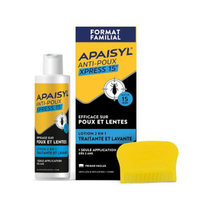 Apaisyl Poux Traitement Anti Poux et Lentes 200ml + Peigne