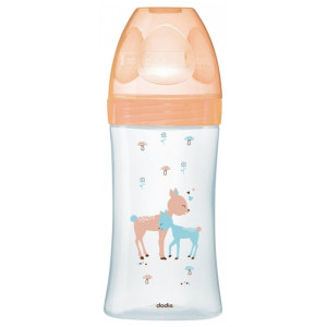 Dodie Biberon Verre Sensation+ 270 ml Débit 2 - Modèle : Biches - 0-6 Mois