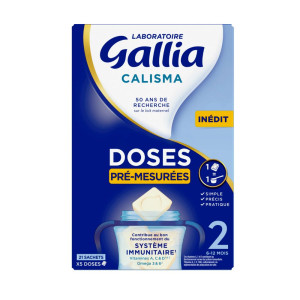 Gallia CALISMA POCKET - Lait en Poudre 2ème Âge - De 6 à 12 mois, 21 Sachets de 5 Doses Prêtes à l'Emploi