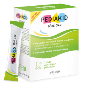 PEDIAKID - Poudre Bébé Gaz - 12 sticks