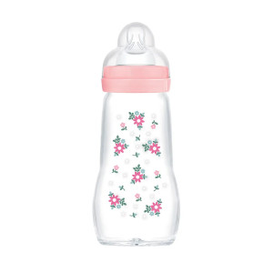 MAM - Biberon Verre Rose  Débit 2 - 260ml