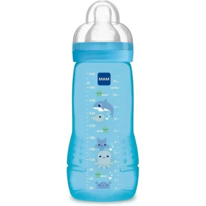 MAM - Biberon Easy Active Bleu 6+m - Débit X - 330ml