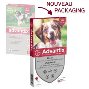 Advantix Chien moyen 10-25kg - 4 pipettes